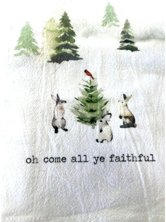 Split-P Other - Oh Come All Ye Faithful Dish Towel With Christmas Design